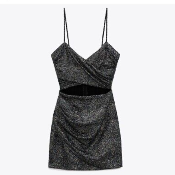 Zara multicolour Sparkly Mini Dress with cut out detail - Picture 6 of 7